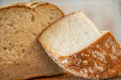 High angle view of bread on table