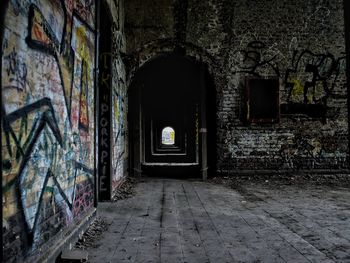 Empty corridor in abandoned building