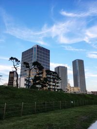 Built structure in city against sky