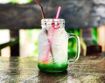 Close-up of drink on table