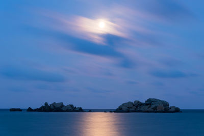 Scenic view of sea against sky at sunset