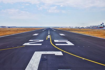 Road by airplane against sky