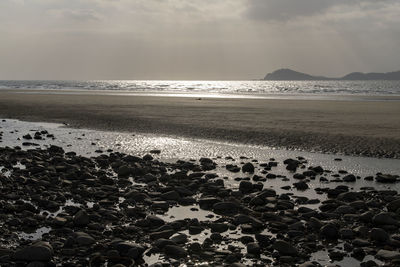 Scenic view of beach against sky