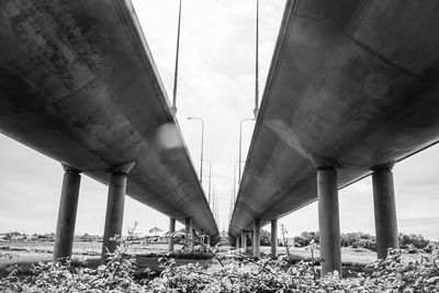 Low angle view of bridge against sky