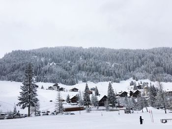 Scenic view of snow covered landscape