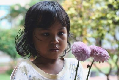 Close-up portrait of cute girl