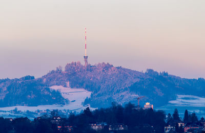 High angle view of townscape against sky