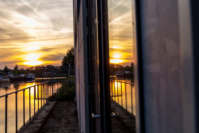 Close-up of city during sunset