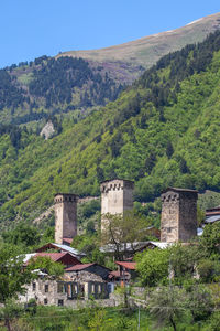 Buildings in a mountain