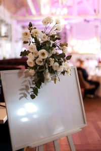 Close-up of flower vase on table