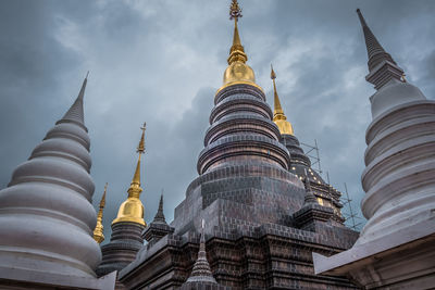 Low angle view of temple building against sky