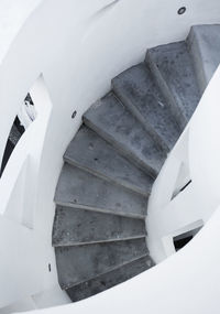 High angle view of spiral stairs