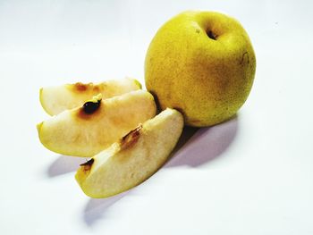 Close-up of apple against white background