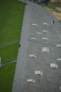 High angle view of footpath