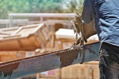 Man working on wood