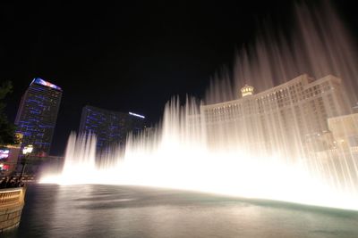 View of fountain at night