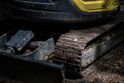 High angle view of old car