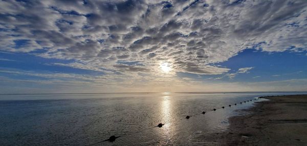 This pic depicts the coast and a sea visible with patterns of clouds