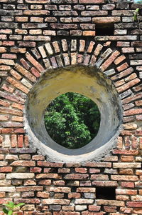 Close-up view of brick wall