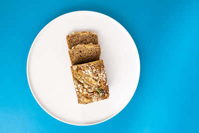 High angle view of breakfast in plate