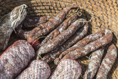 Close-up of fish in basket