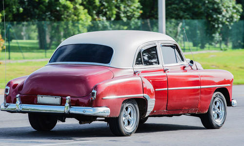 Vintage car on road