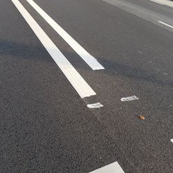 High angle view of road marking