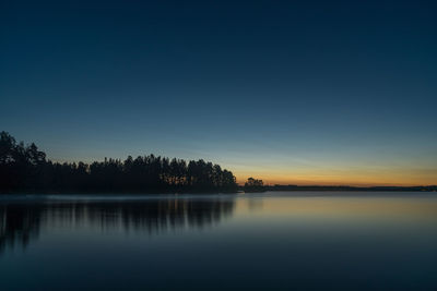 Scenic view of lake against sky during sunrise