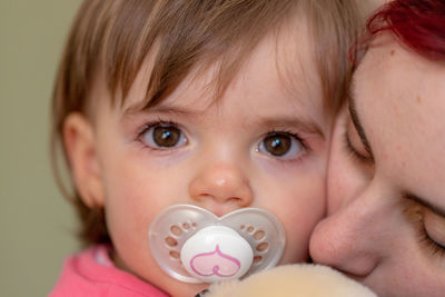 Close-up portrait of cute baby