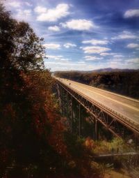 Railroad track passing through field