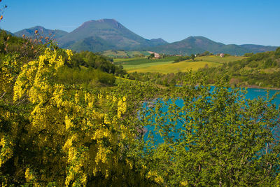 Scenic view of mountains against sky