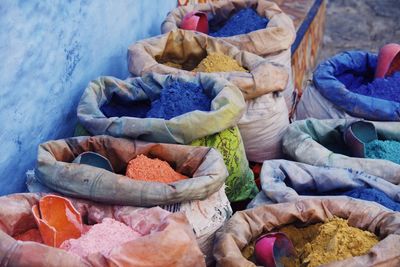 High angle view of vegetables for sale