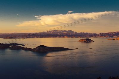 Scenic view of sea at sunset