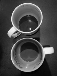 High angle view of coffee on table