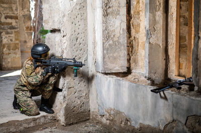 Close-up of army soldier