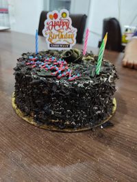 Close-up of cake on table