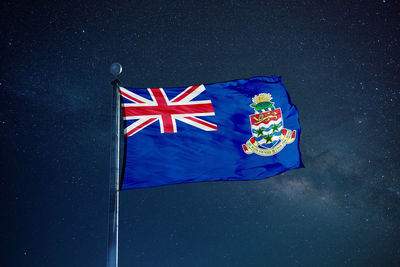 Close-up of flag against blue sky