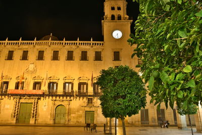 View of historical building at night
