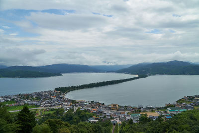 Top view of amanohashidate, miyazu, kyoto