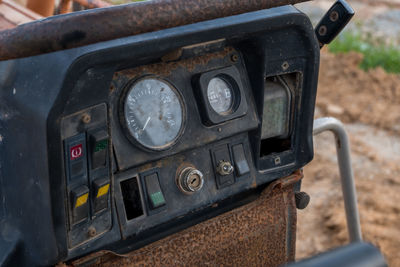 Close-up of vintage vehicle outdoors