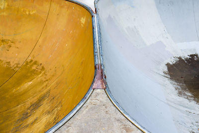 High angle vue of abstract background of skate park