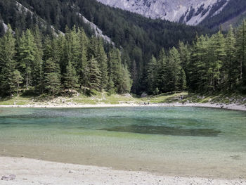 Scenic view of lake and mountains