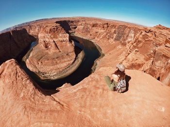 High angle view of rock formations