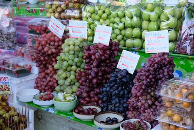 Various fruits for sale at market stall