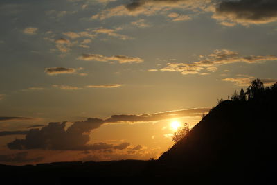 Scenic view of silhouette landscape against sky during sunset