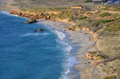 High angle view of beach