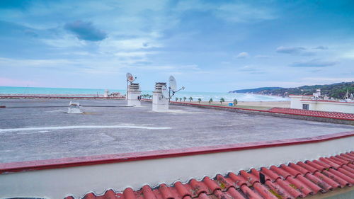 View of sea against cloudy sky