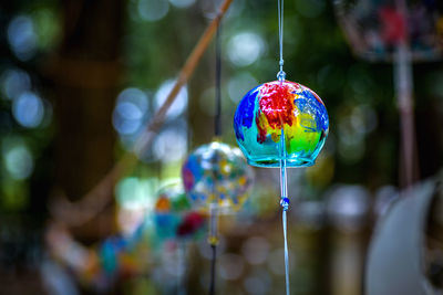 Close-up of crystal chandelier