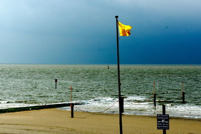 Scenic view of beach against sky