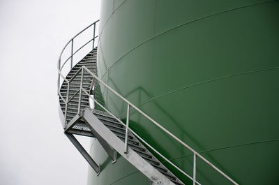 Low angle view of staircase against sky